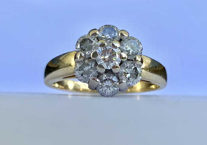 18ct Gold and Diamond cluster ring valued $5095
